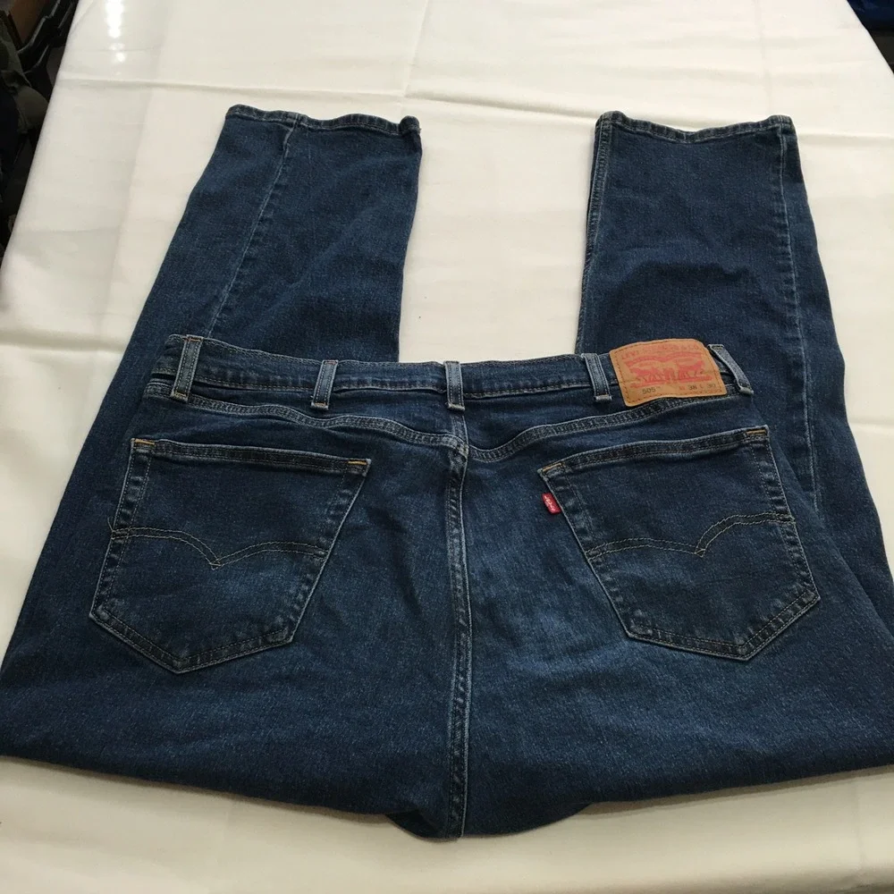 Levi's 505 Regular Fit Jeans Mens 38x30 Blue Straight Leg